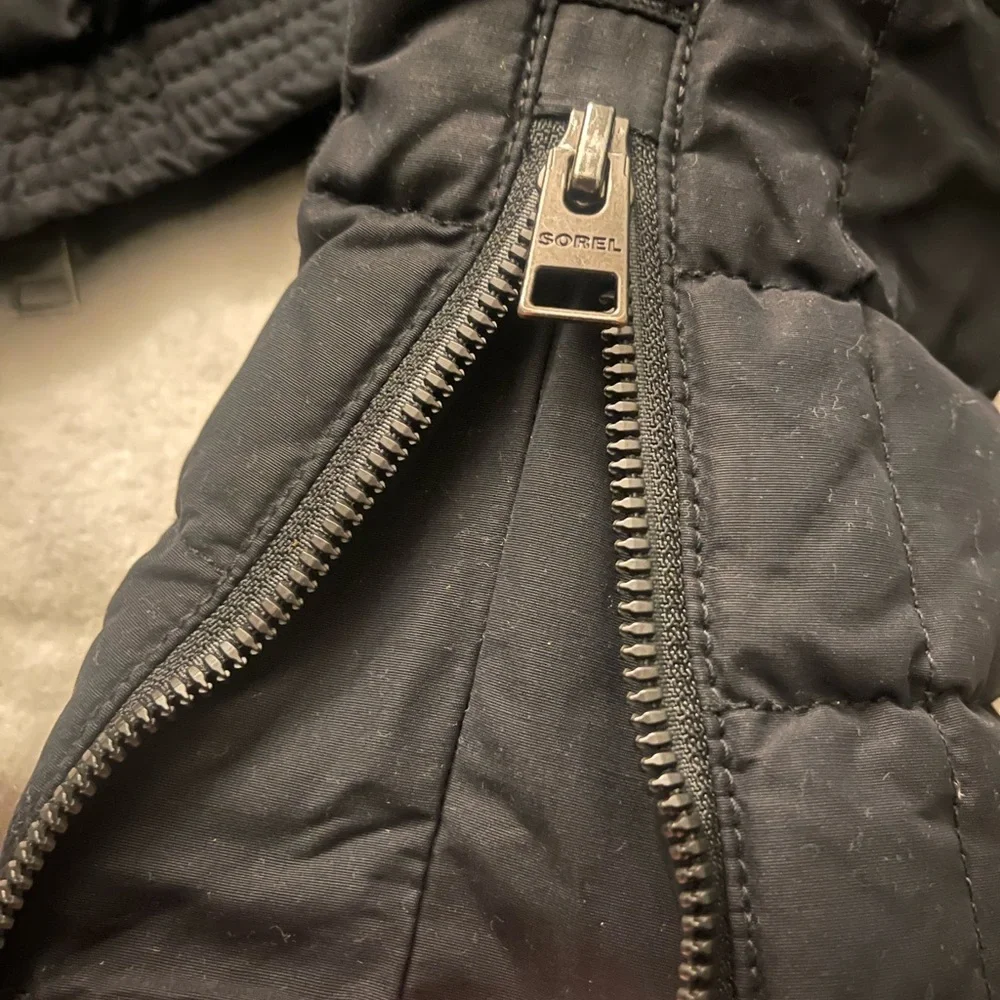 Sorel black goose down moto jacket. - Picture 8 of 16